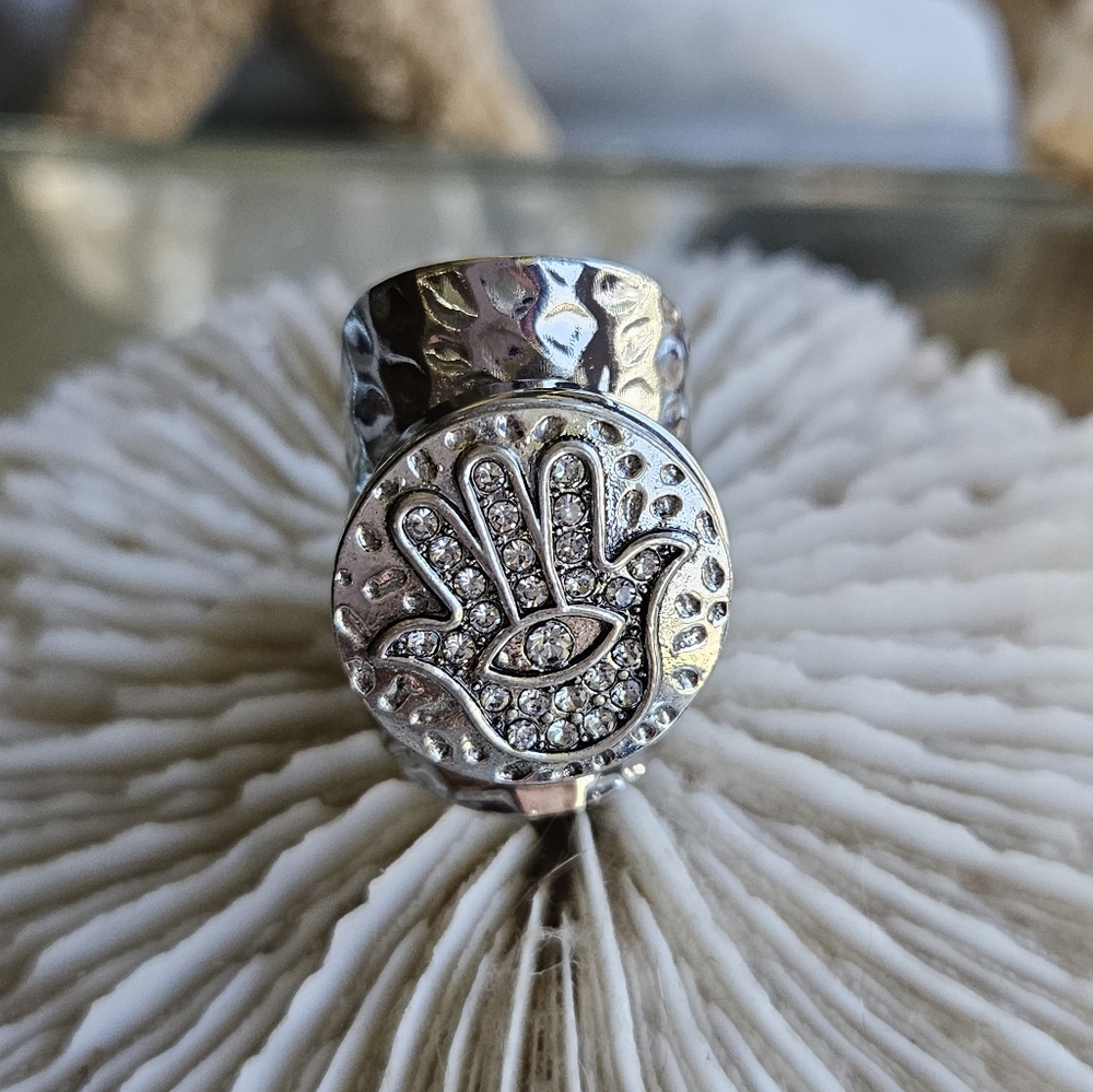SNAP IT-  Healing Hand Adjustable Ring. Size 7+